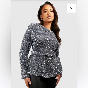 Sparkly Peplum Sequined Boohoo Top!